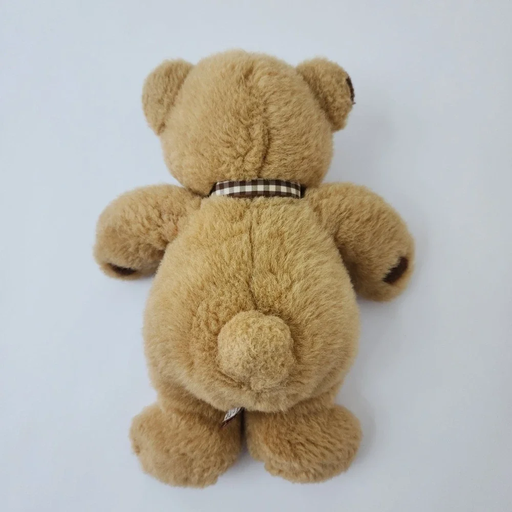Classic Tan Plush Teddy Bear with Gingham Checkered Bow 10 Inch Stuffed‎ Animal